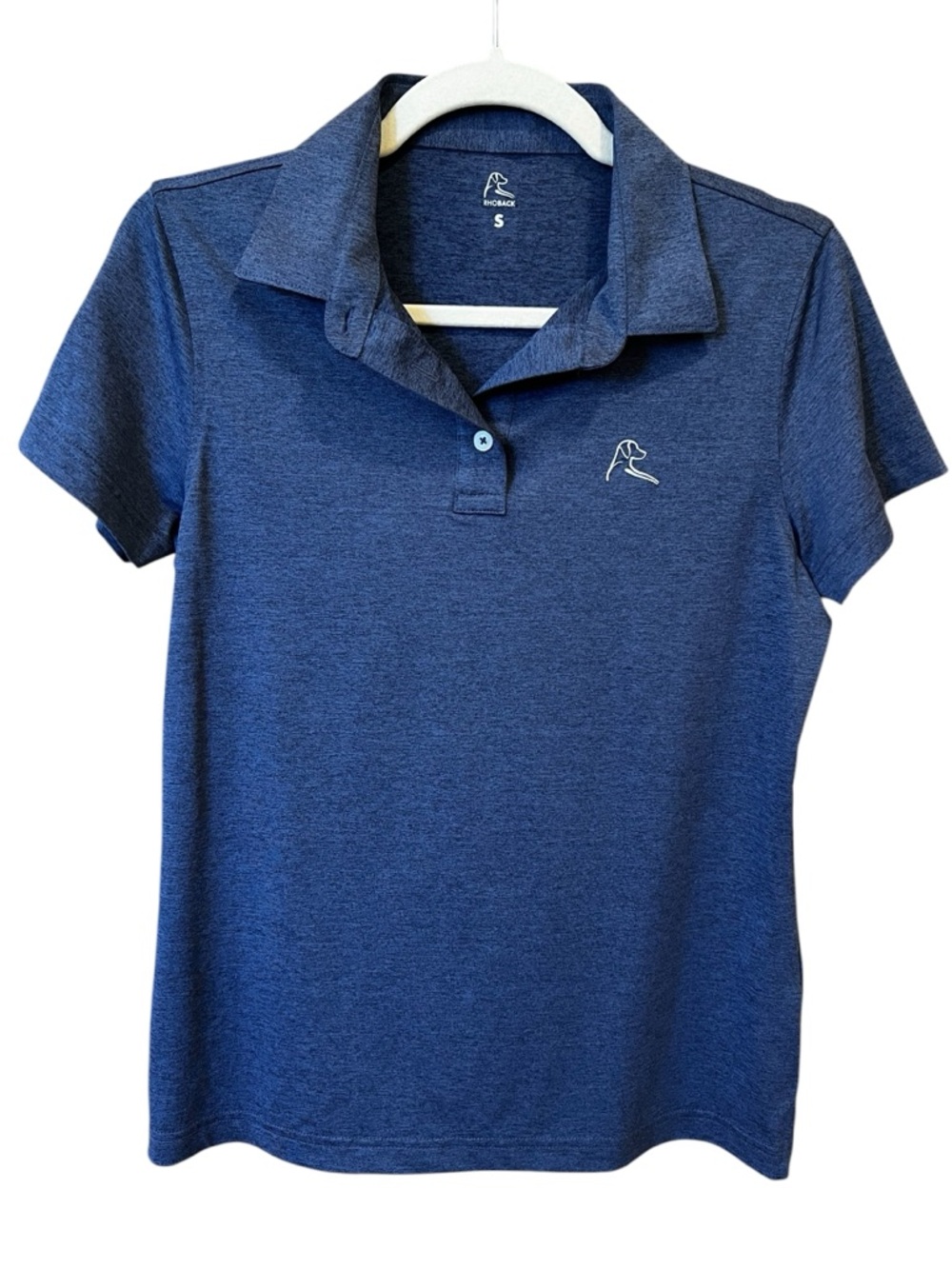 Rhoback Women’s Short Sleeve Polo Shirt Blue Size Small Golf Active Sporty